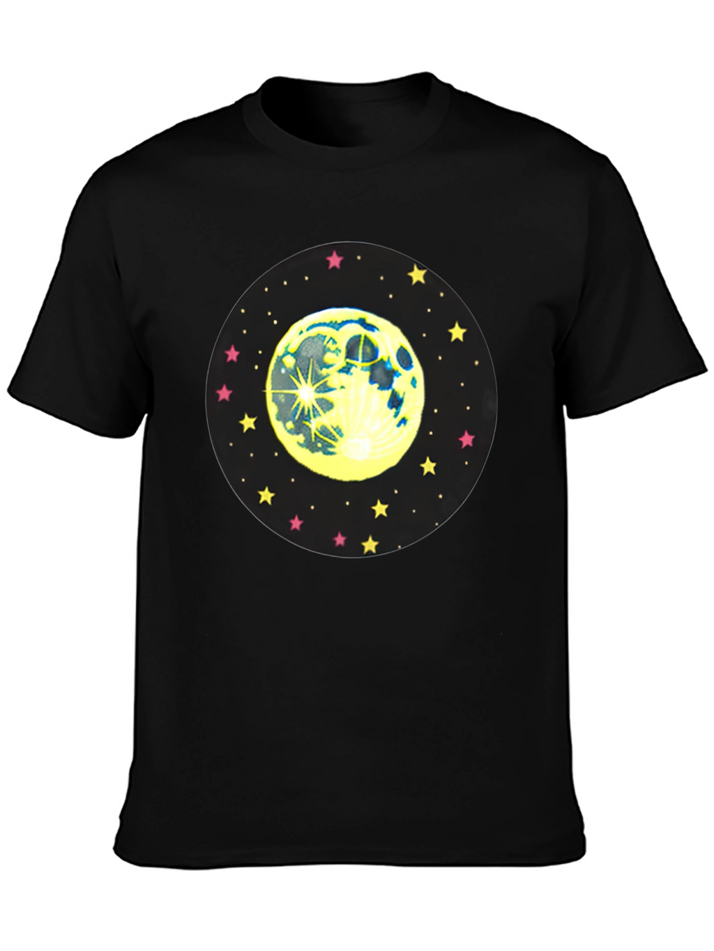 Moon and Stars Graphic Black T-Shirt