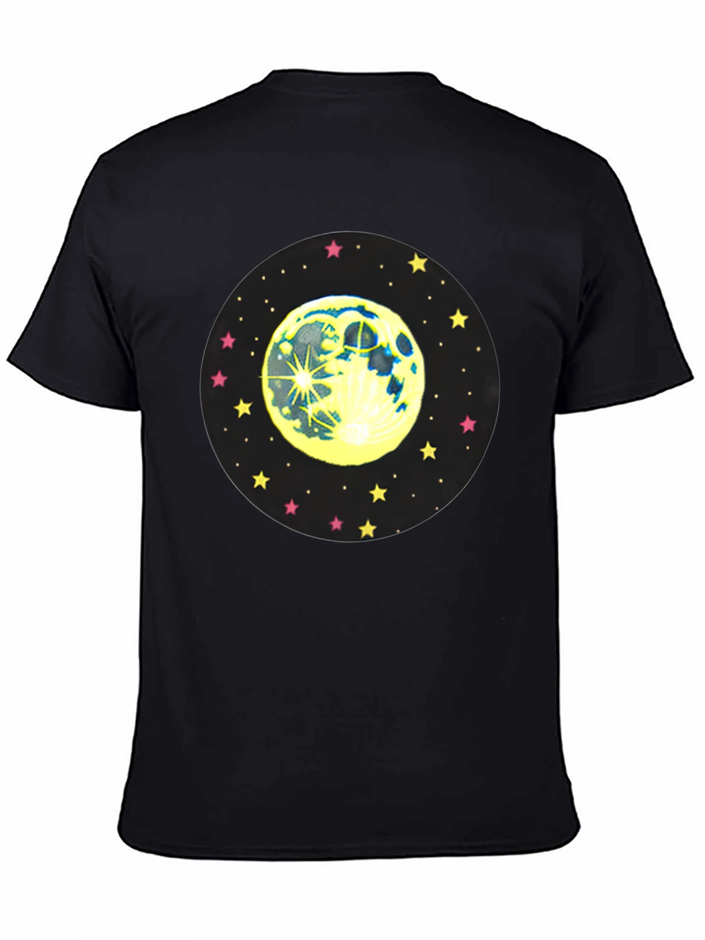 Moon and Stars Graphic Black T-Shirt