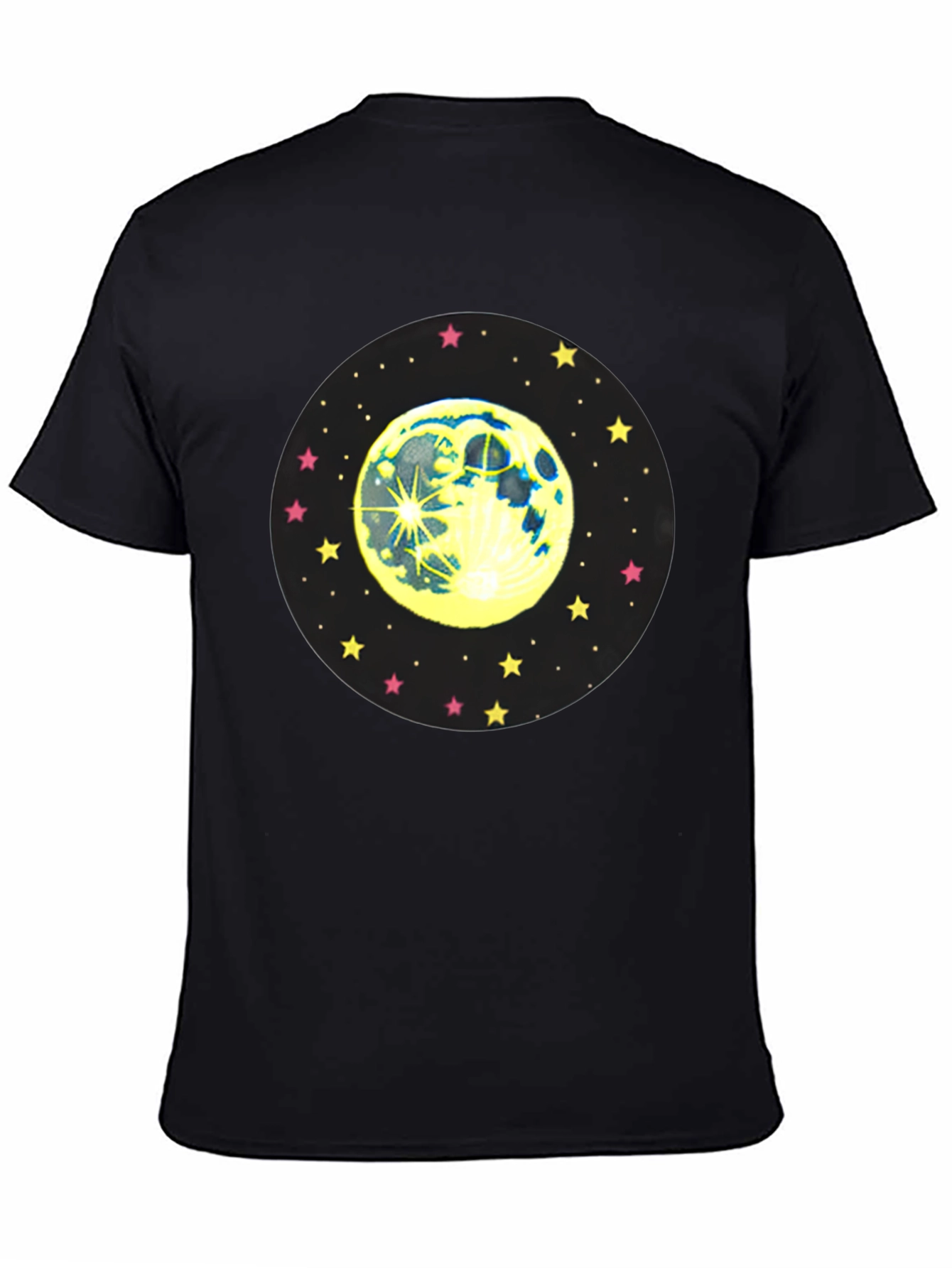 Moon and Stars Graphic Black T-Shirt