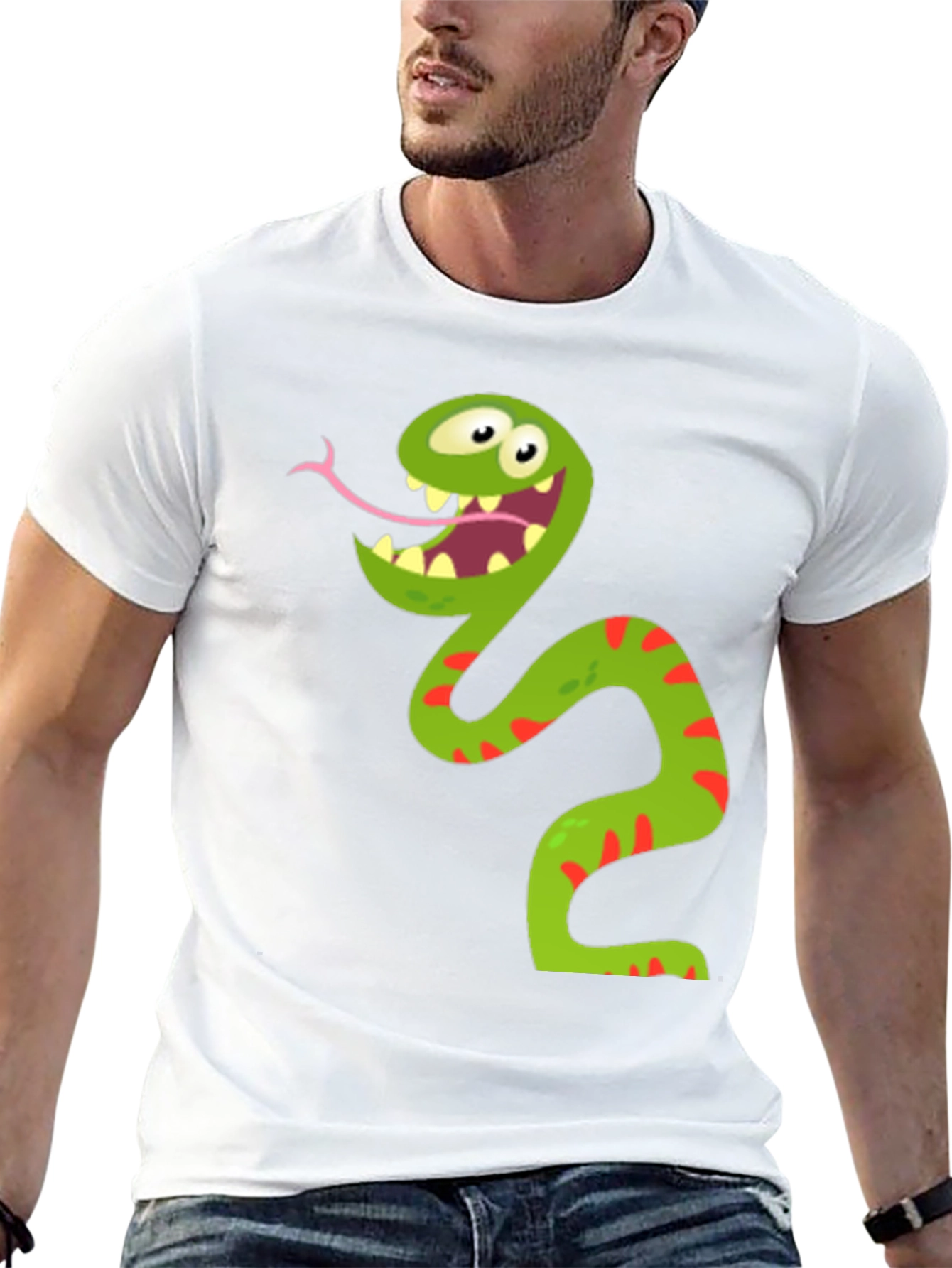 Funny Snake Graphic Tee - Mens Black T-Shirt