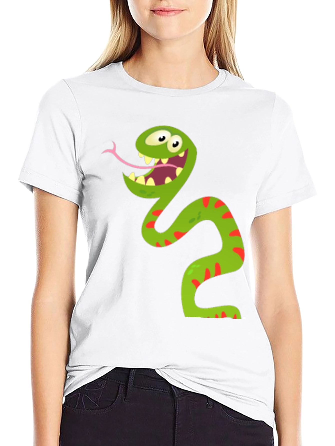 Funny Snake Graphic Tee - Mens Black T-Shirt