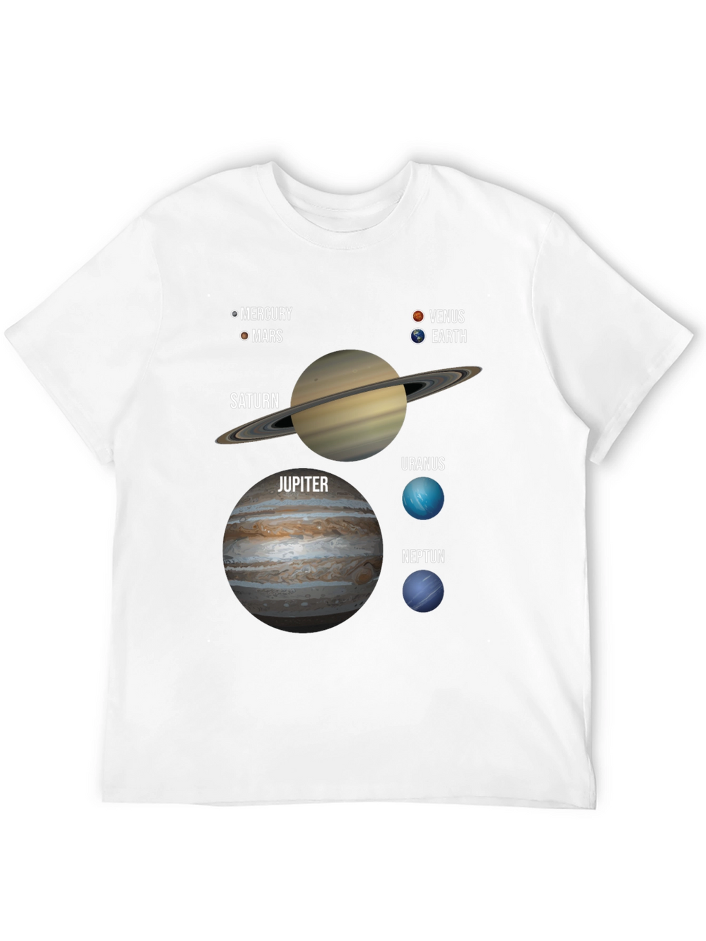 Solar System Planets Graphic T-Shirt Space Tee