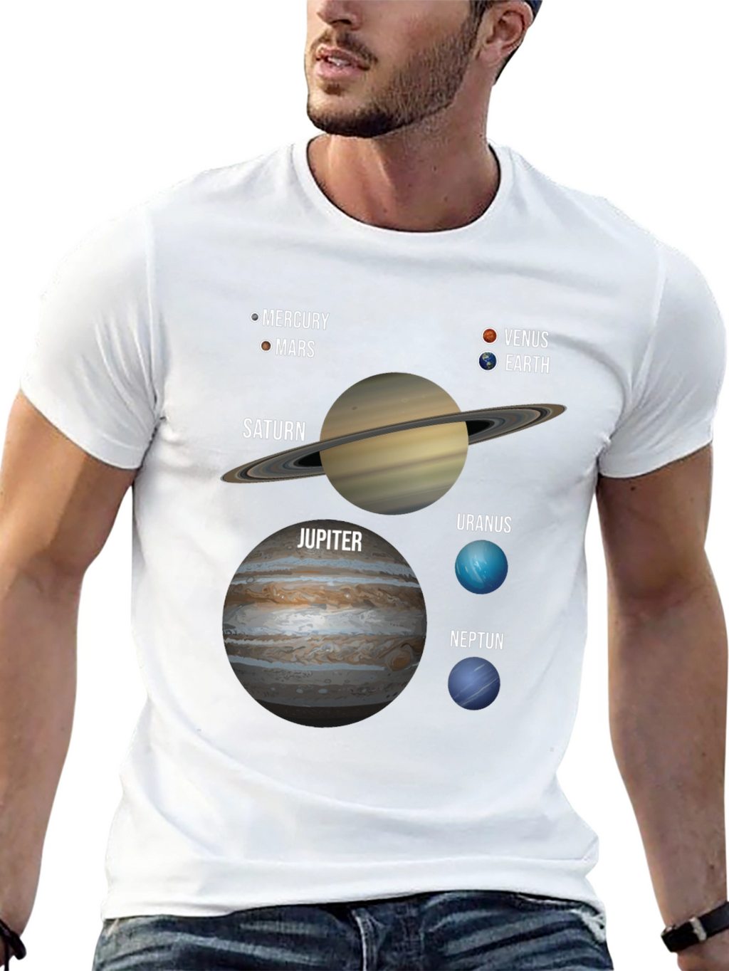 Solar System Planets Graphic T-Shirt Space Tee