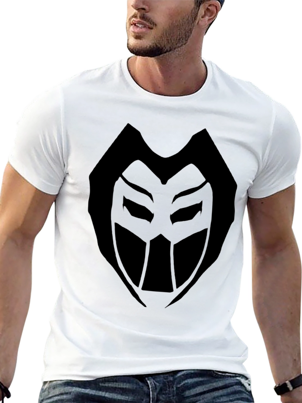 Mystic Mask Graphic Tee - Black Cotton Comfort