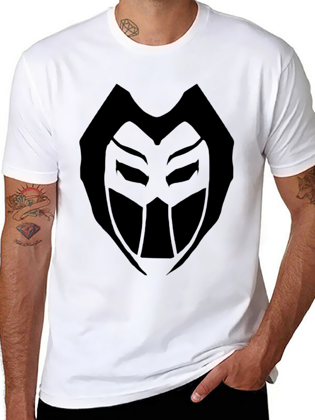 Mystic Mask Graphic Tee - Black Cotton Comfort