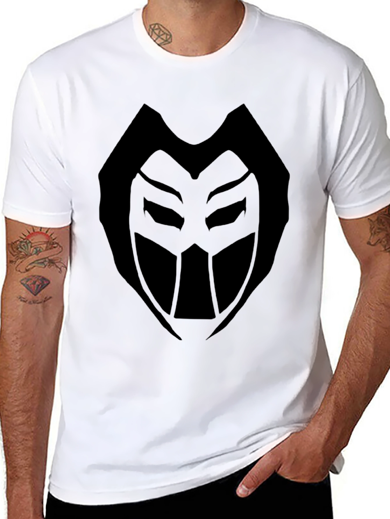 Mystic Mask Graphic Tee - Black Cotton Comfort