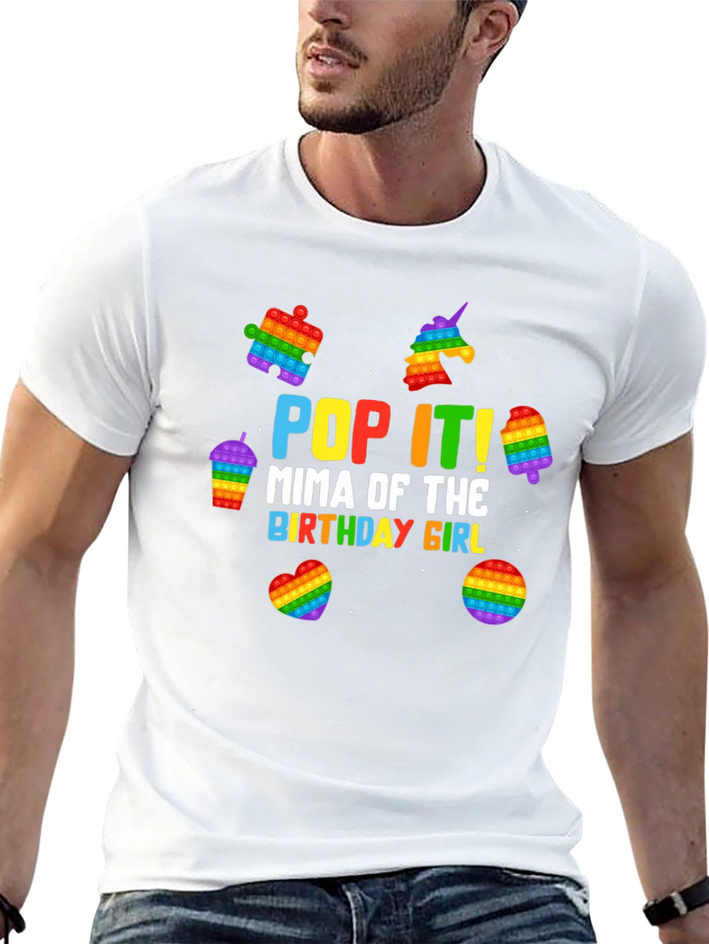 Pop It Mima Birthday Girl Black T-Shirt
