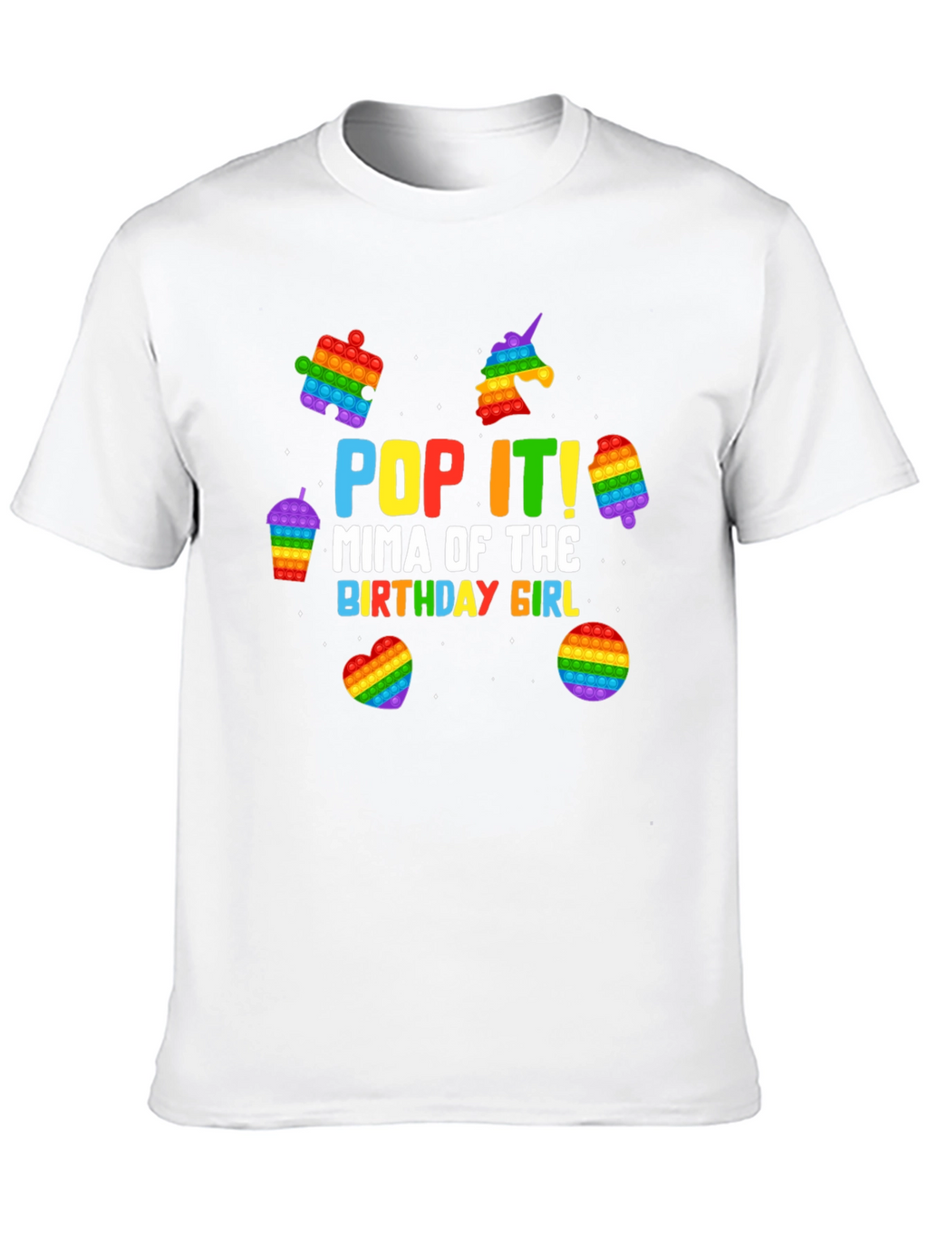 Pop It Mima Birthday Girl Black T-Shirt