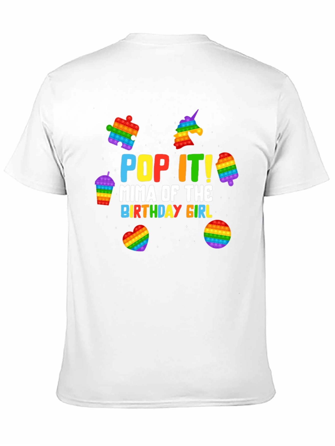 Pop It Mima Birthday Girl Black T-Shirt