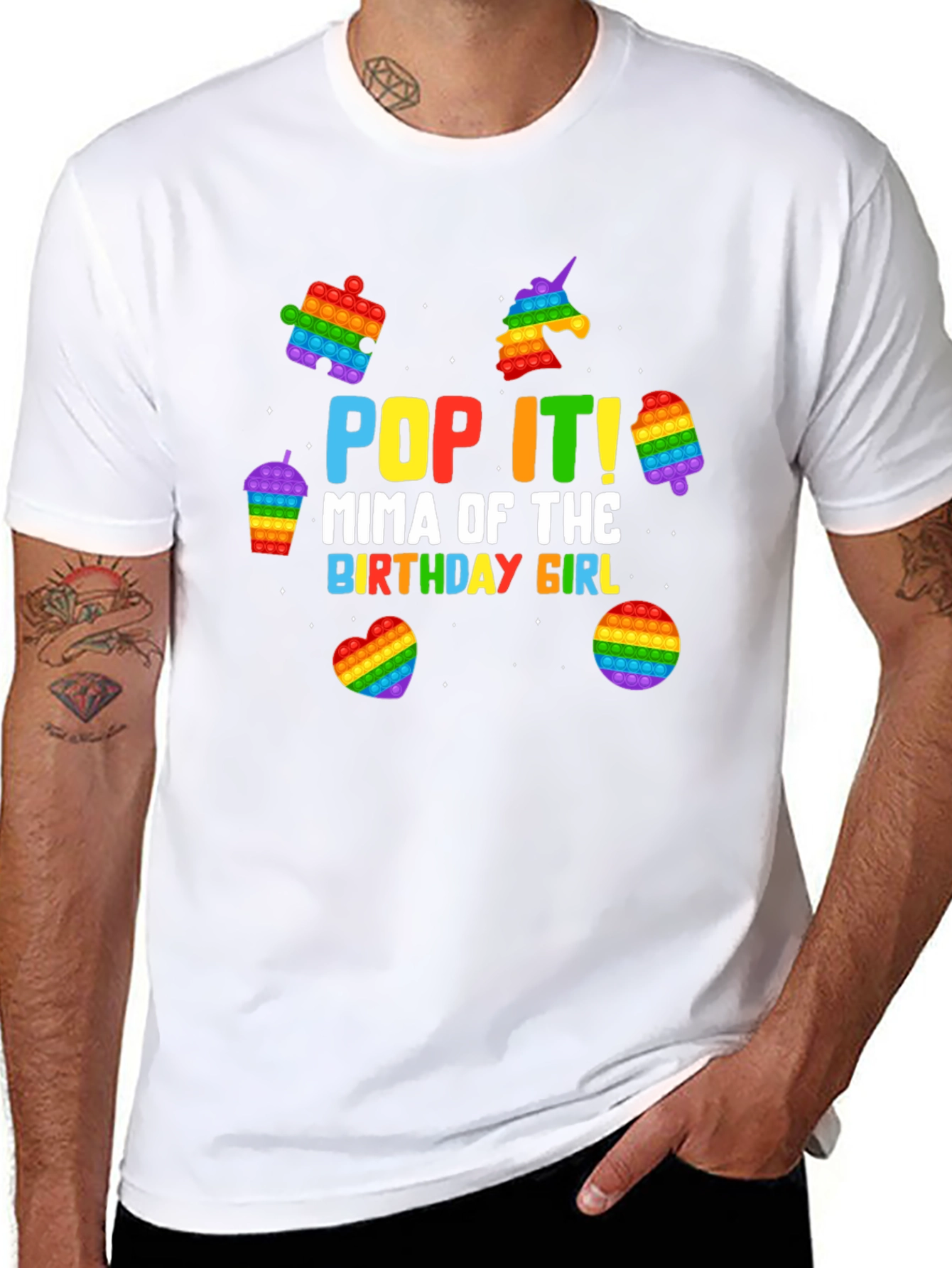 Pop It Mima Birthday Girl Black T-Shirt