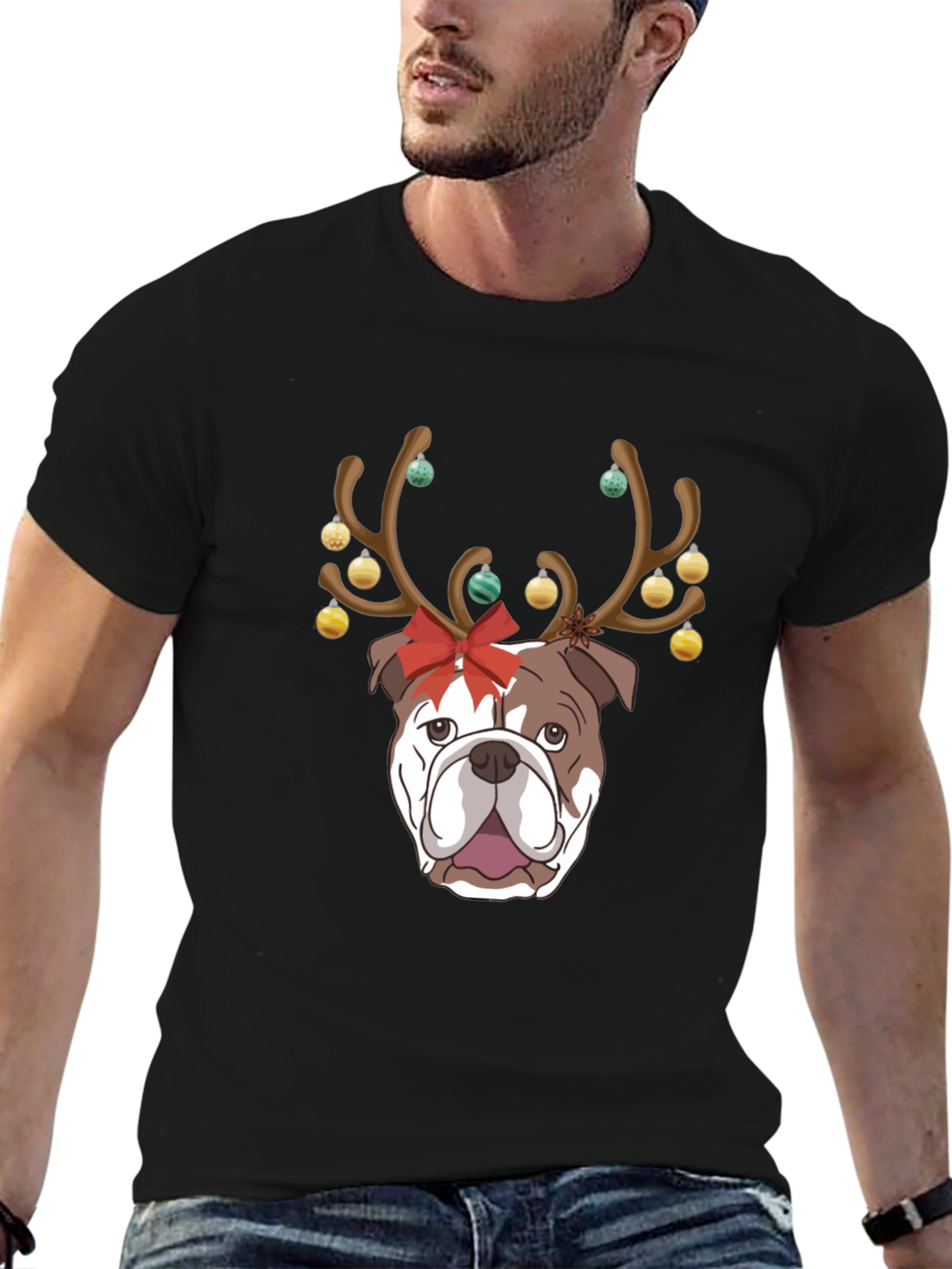 Festive Bulldog Christmas T-Shirt