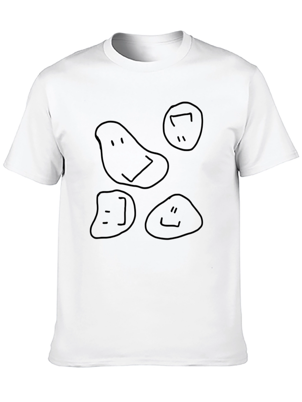 Funny Faces Graphic T-Shirt - Black Crew Neck Tee