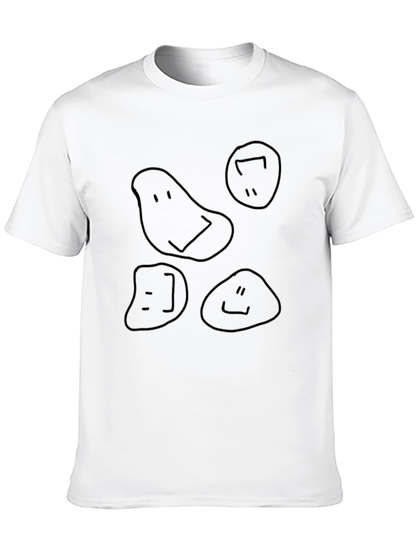 Funny Faces Graphic T-Shirt - Black Crew Neck Tee