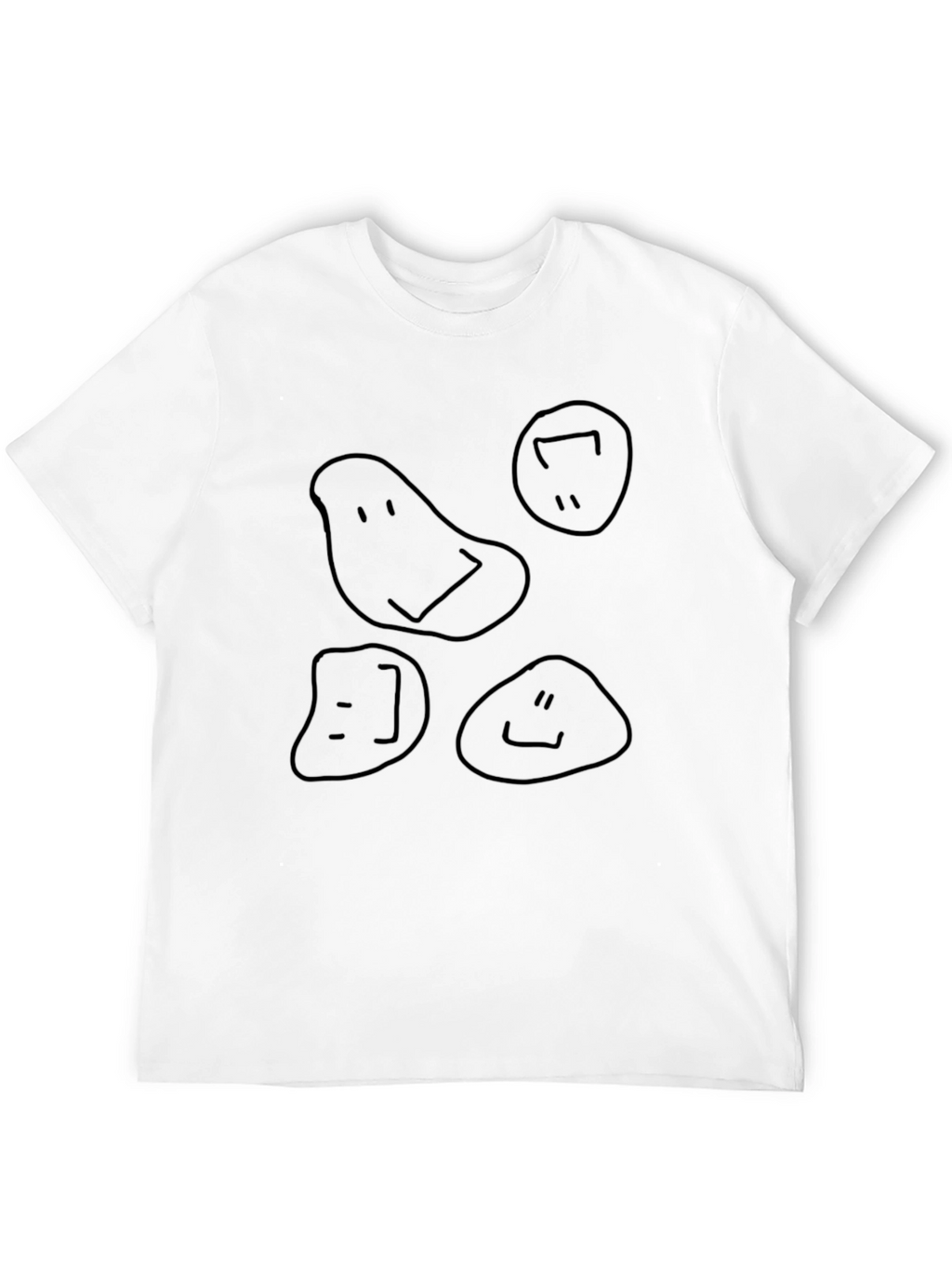Funny Faces Graphic T-Shirt - Black Crew Neck Tee