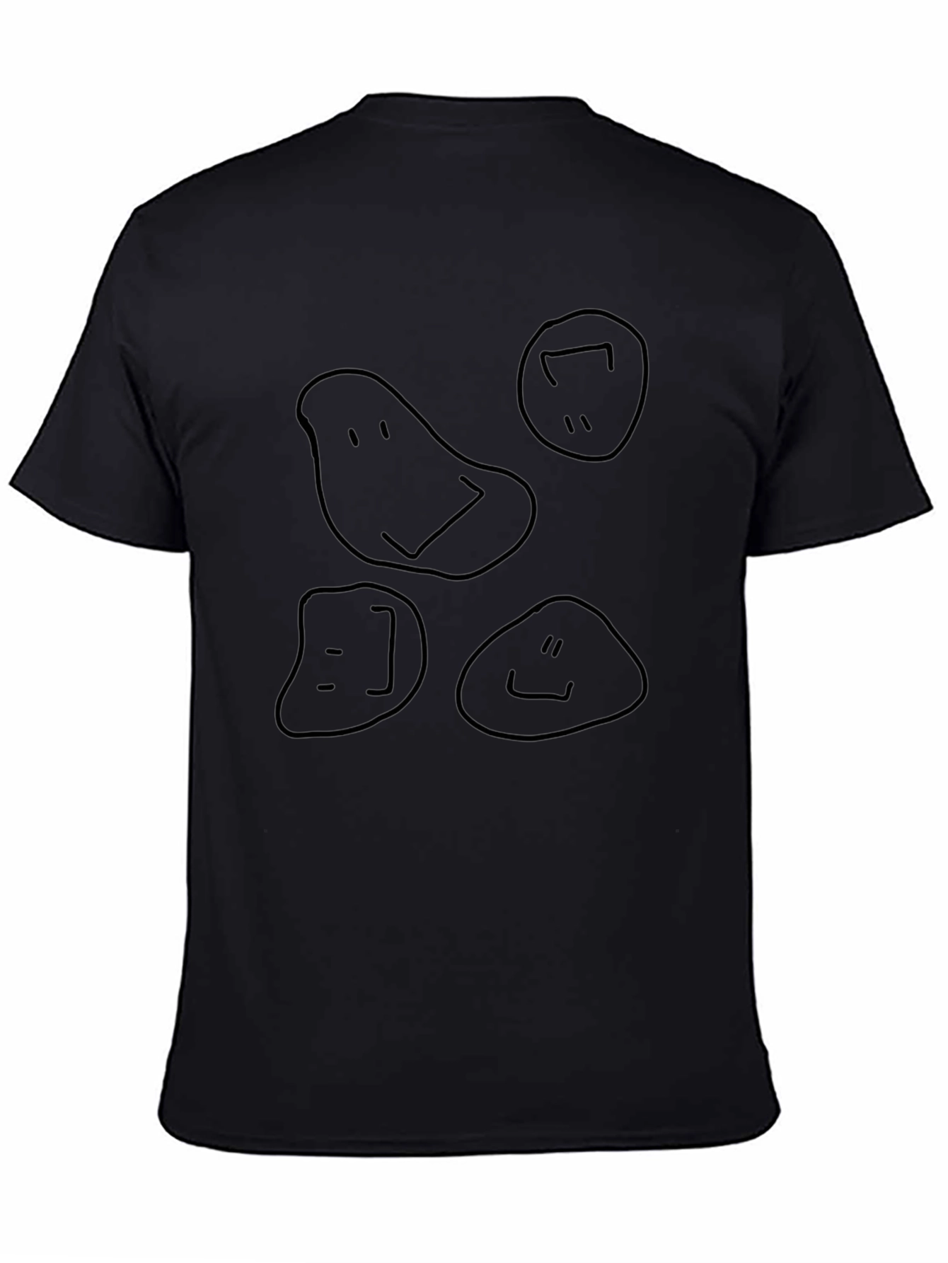 Funny Faces Graphic T-Shirt - Black Crew Neck Tee