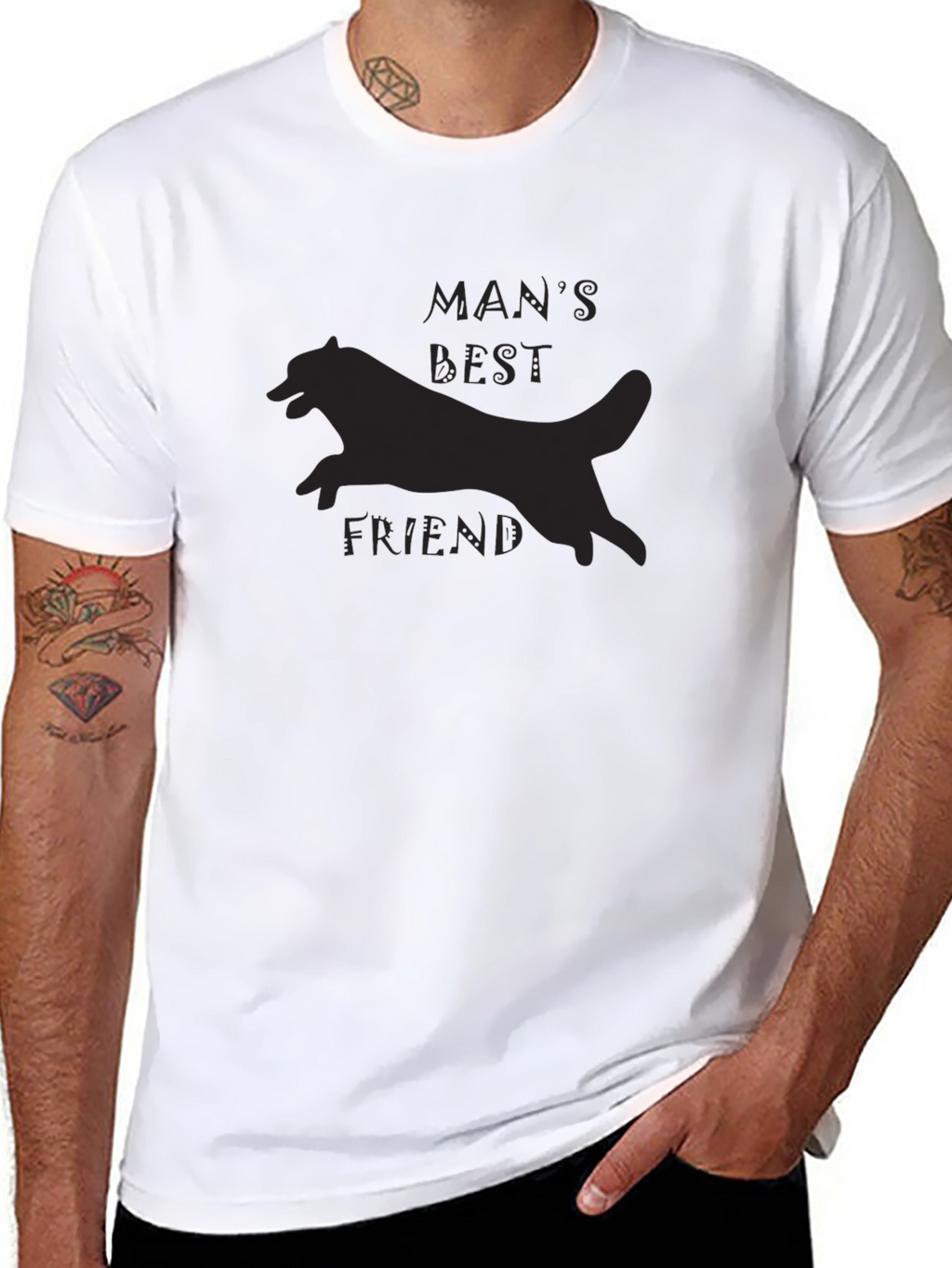 Mans Best Friend Graphic Tee - Black