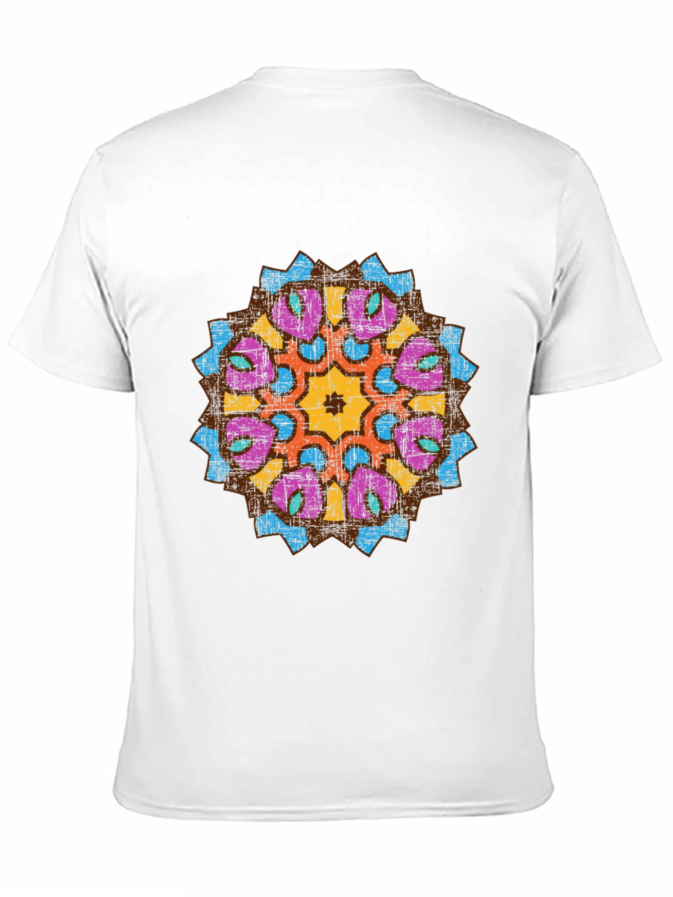 Mens Black Graphic Tee with Mandala Design