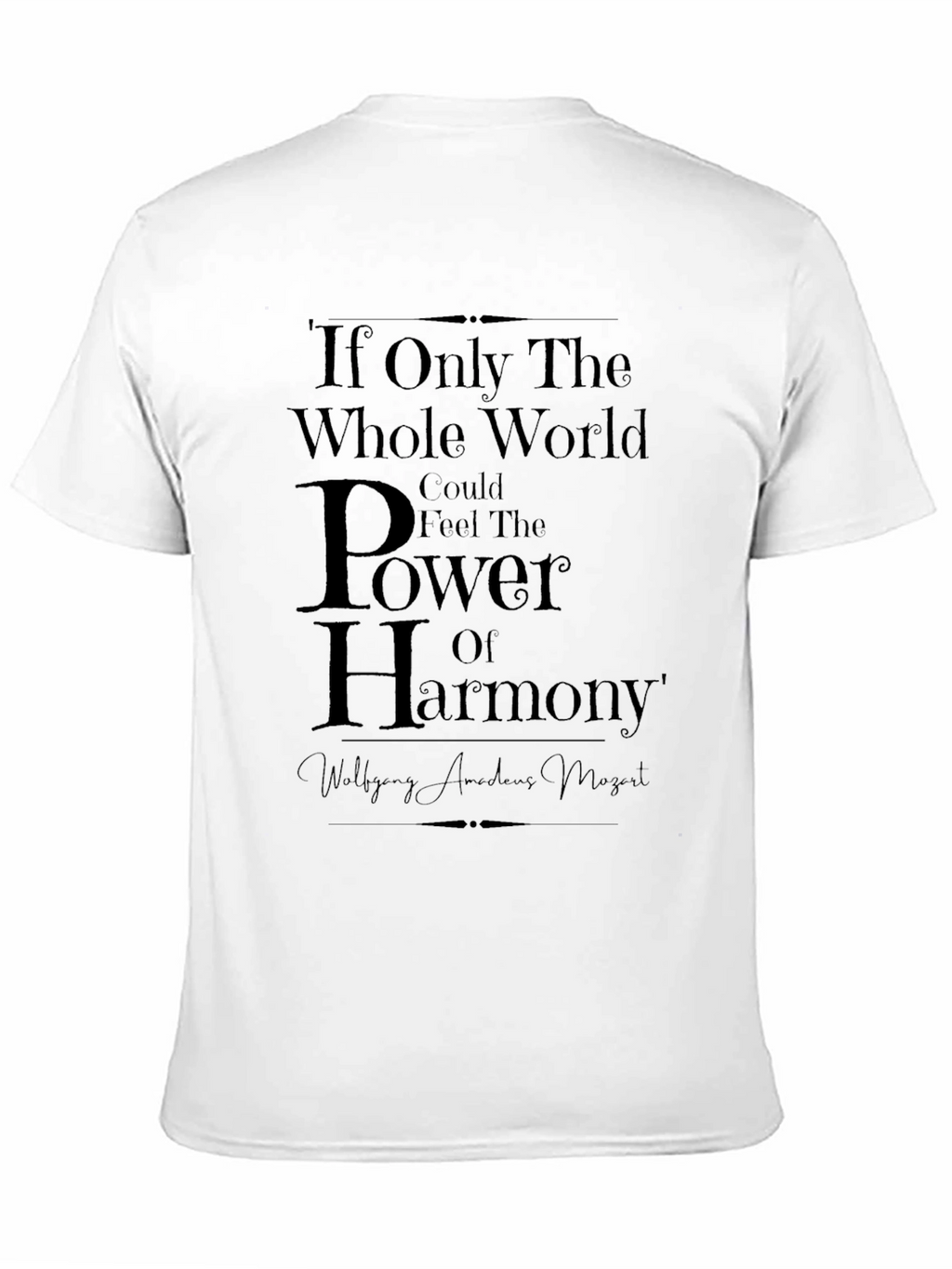Harmony Mozart Quote Black T-Shirt