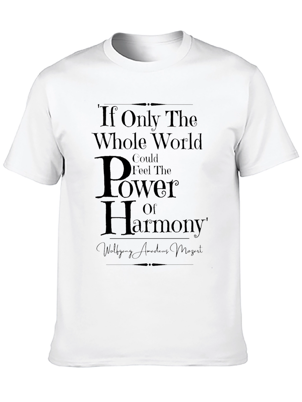 Harmony Mozart Quote Black T-Shirt