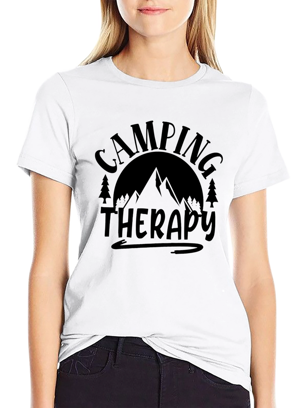 Camping Therapy Black Graphic Tee