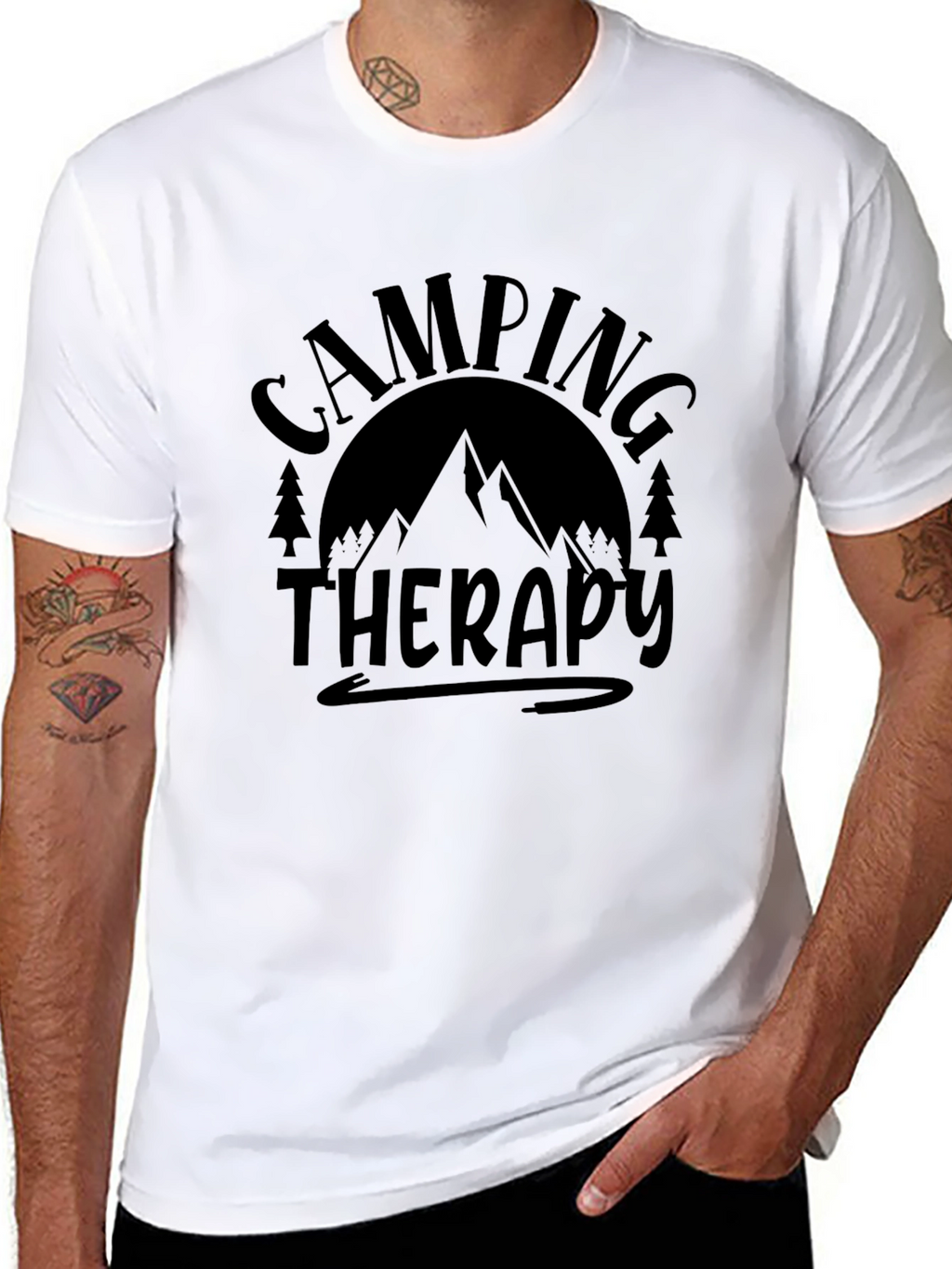 Camping Therapy Black Graphic Tee