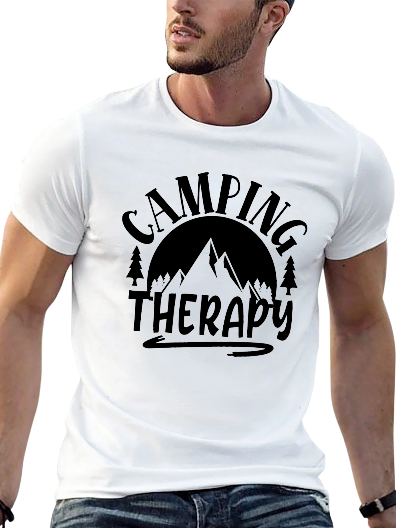 Camping Therapy Black Graphic Tee