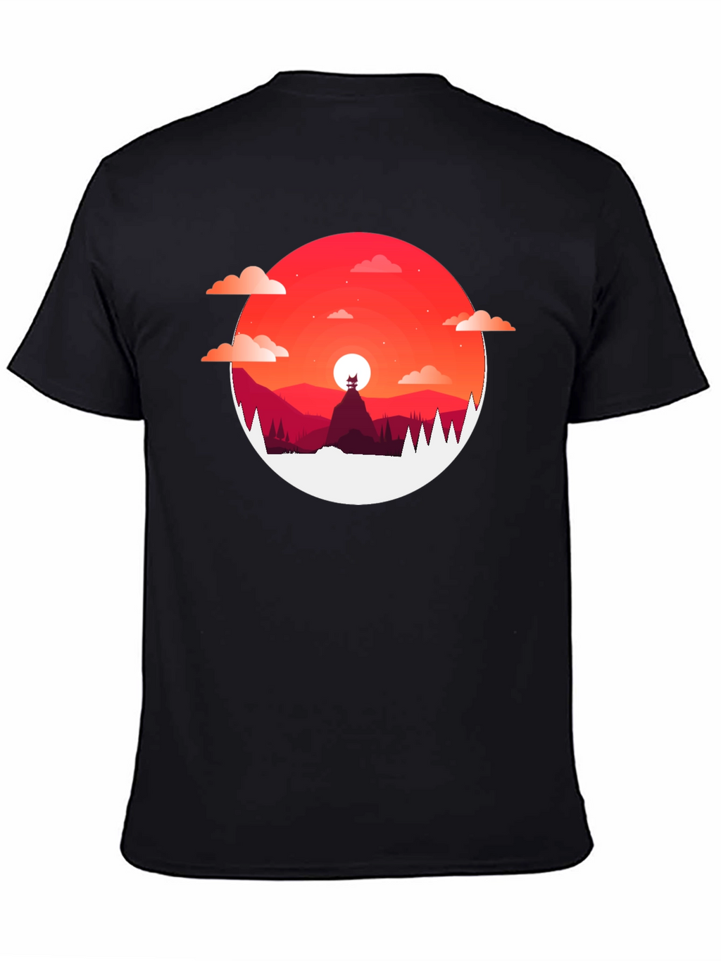 Sunset Mountain Graphic Tee - Stylish Mens T-Shirt