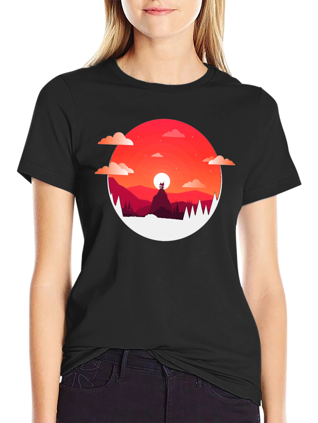 Sunset Mountain Graphic Tee - Stylish Mens T-Shirt