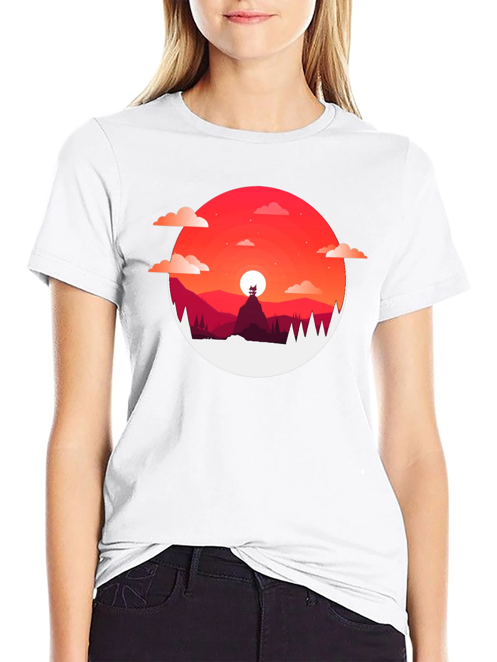 Sunset Mountain Graphic Tee - Stylish Mens T-Shirt