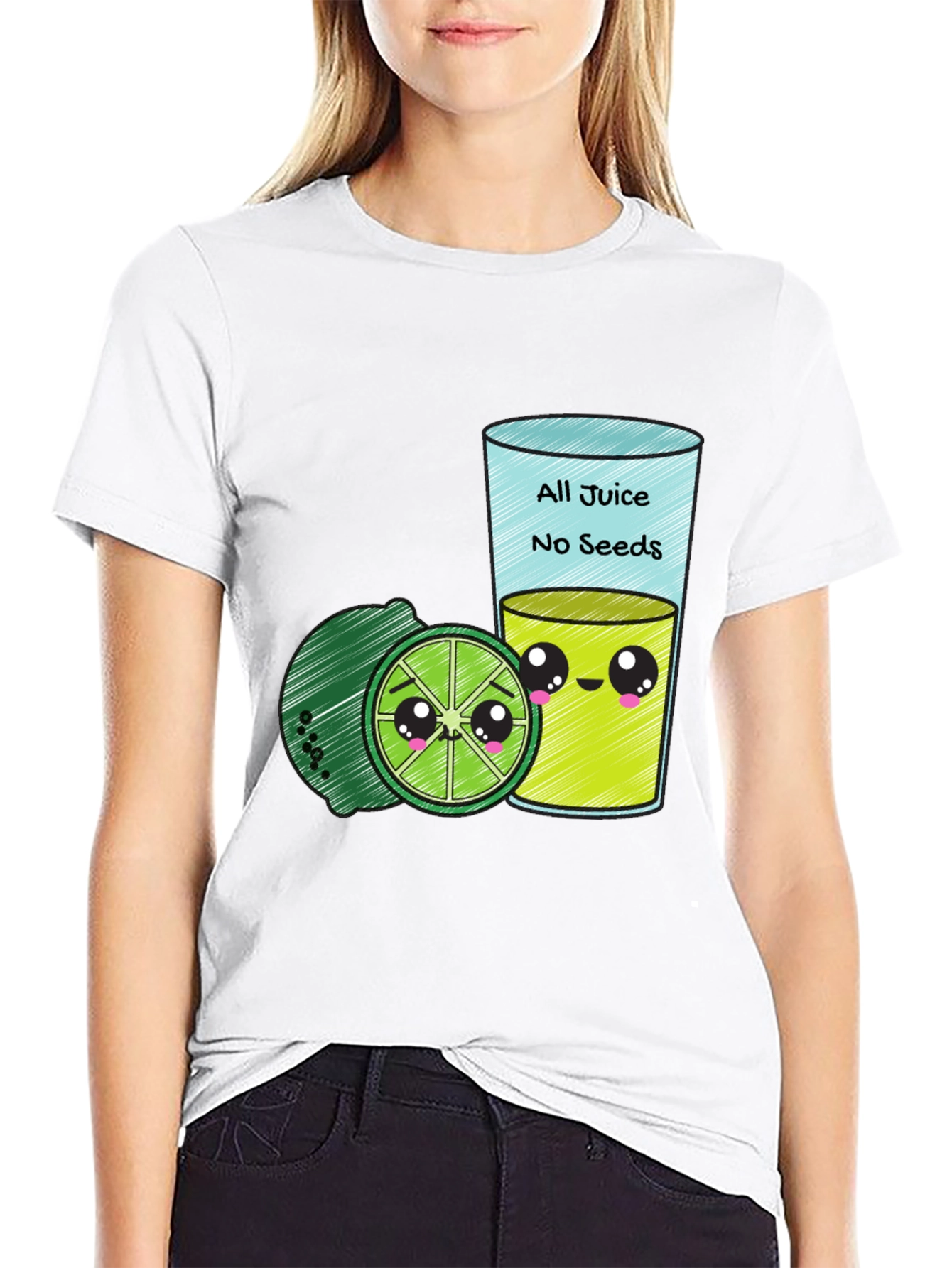 All Juice No Seeds Funny Graphic T-Shirt