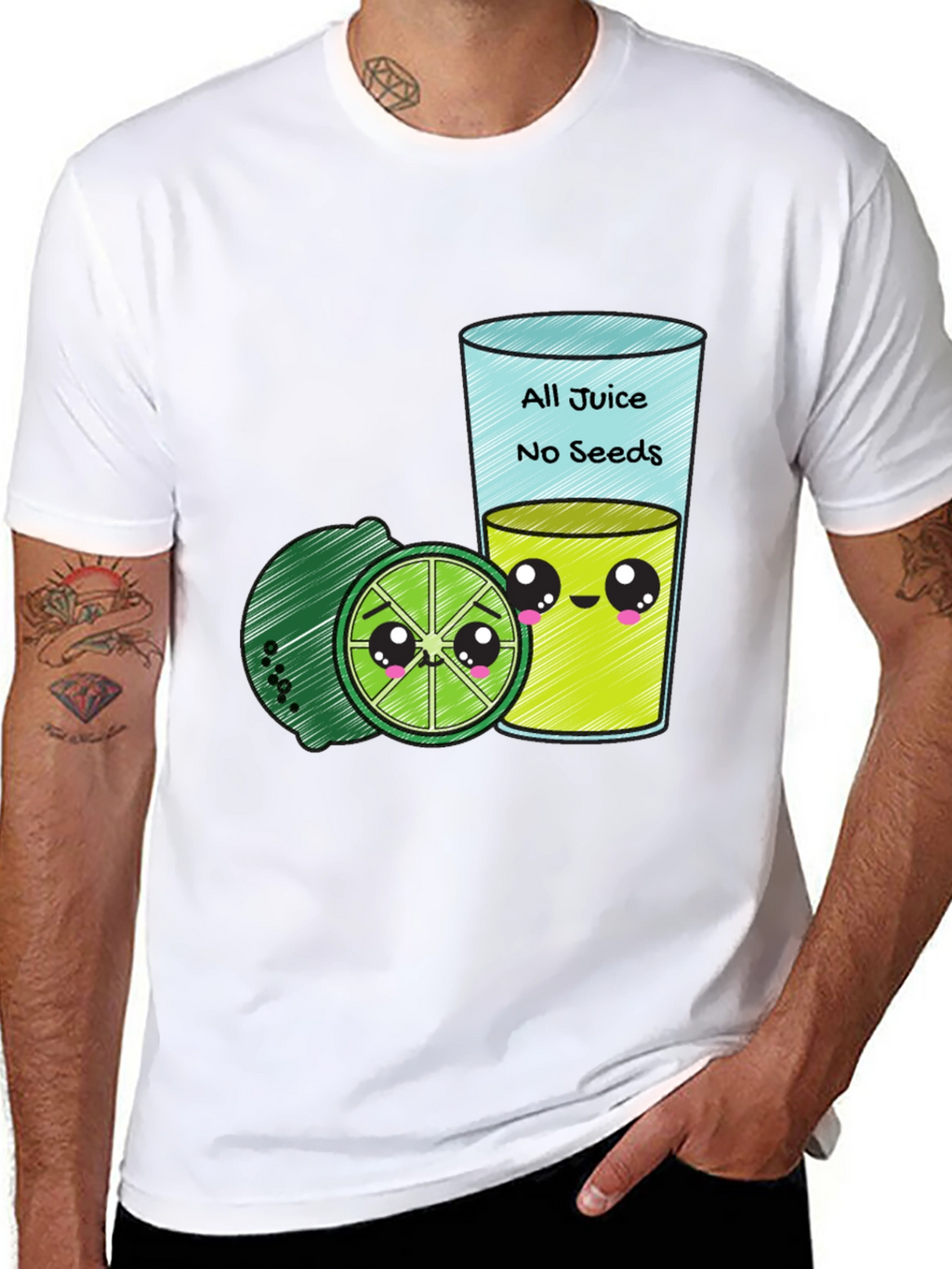 All Juice No Seeds Funny Graphic T-Shirt