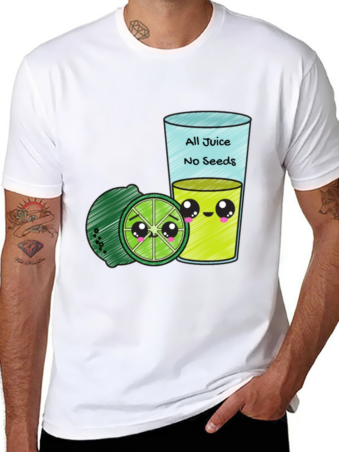 All Juice No Seeds Funny Graphic T-Shirt