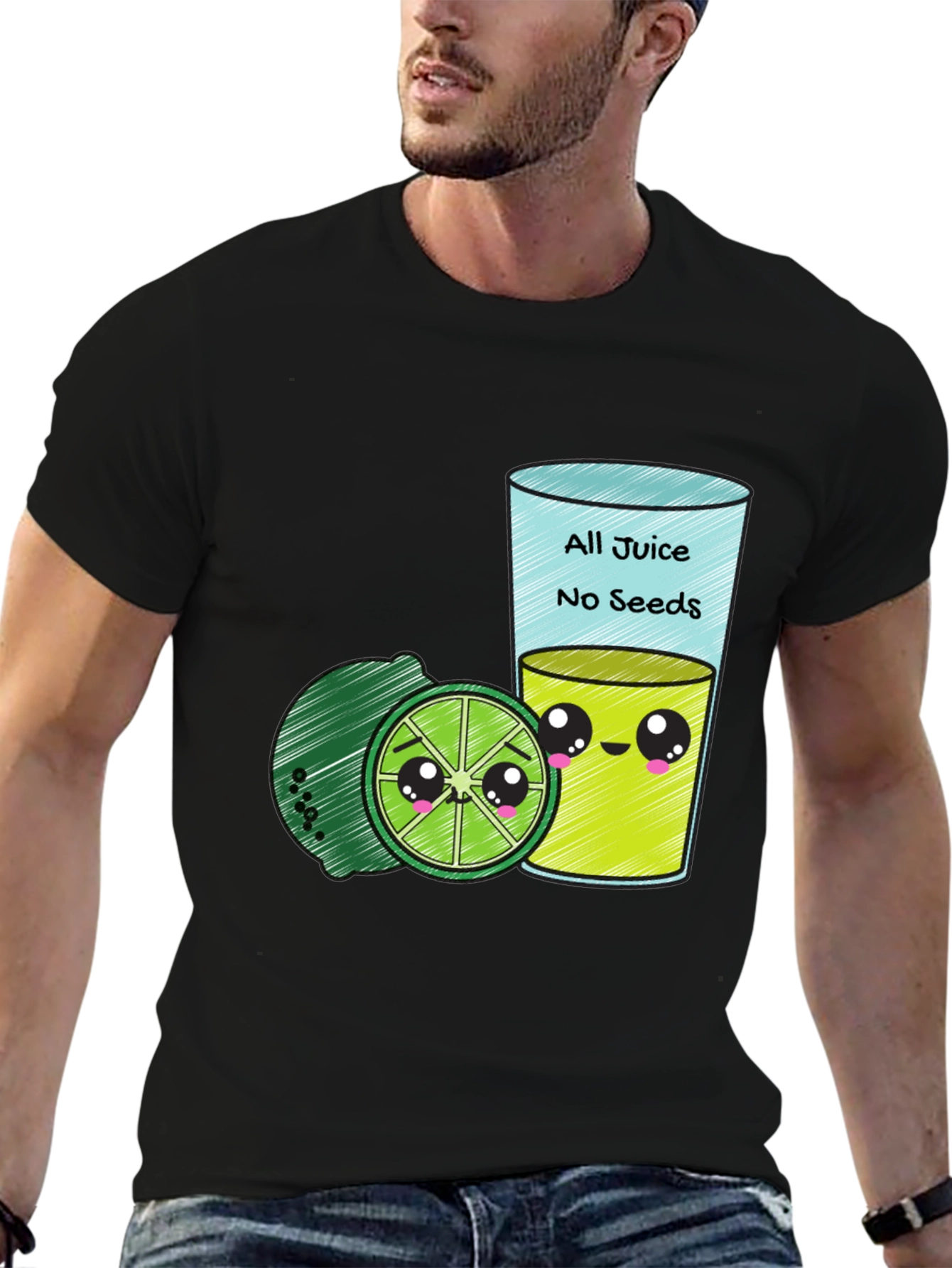 All Juice No Seeds Funny Graphic T-Shirt