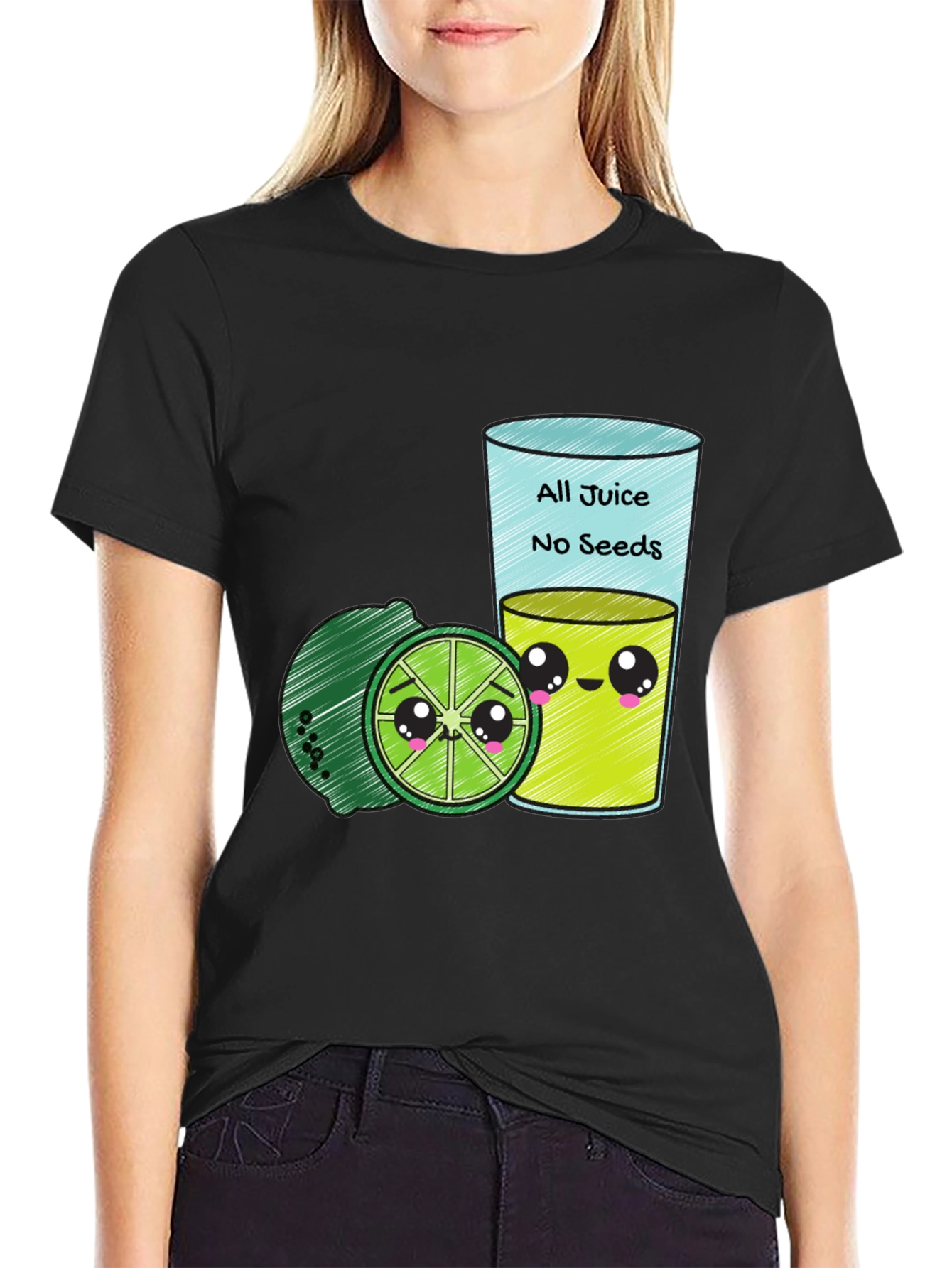 All Juice No Seeds Funny Graphic T-Shirt
