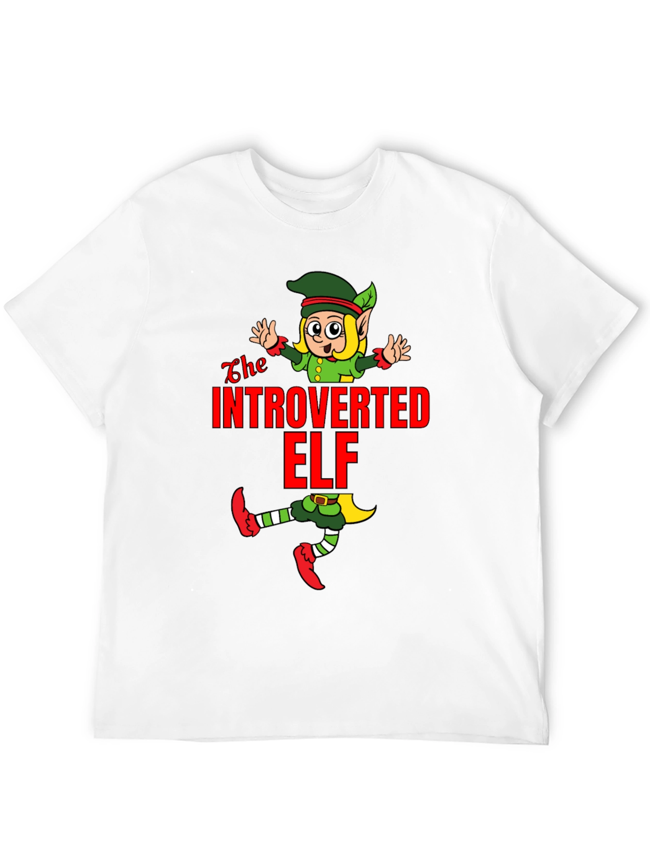 Introverted Elf T-Shirt Funny Holiday Gift