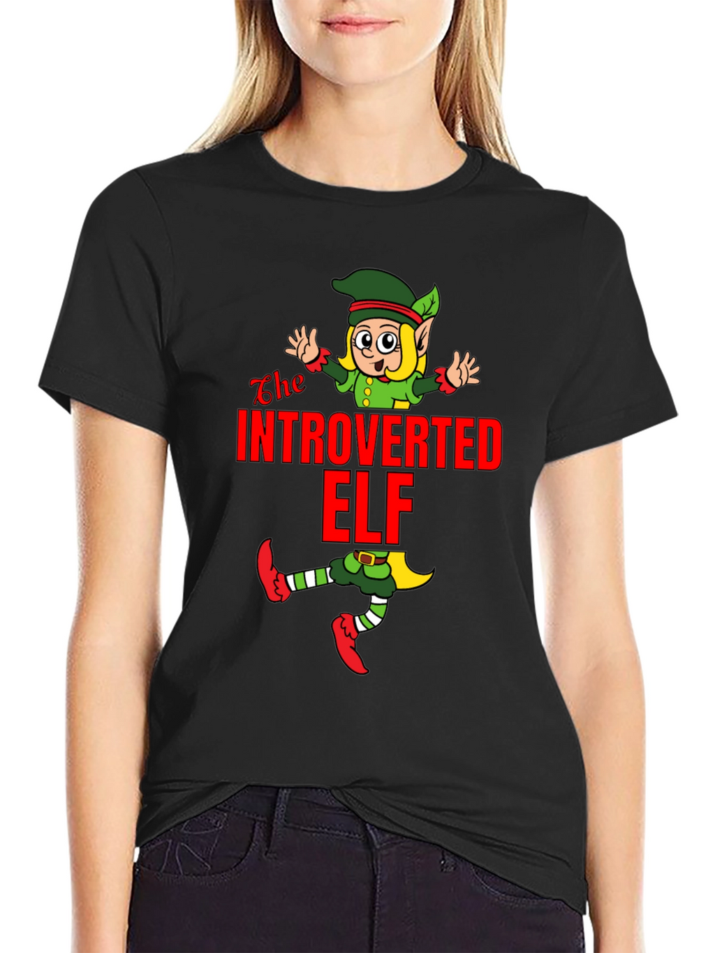 Introverted Elf T-Shirt Funny Holiday Gift