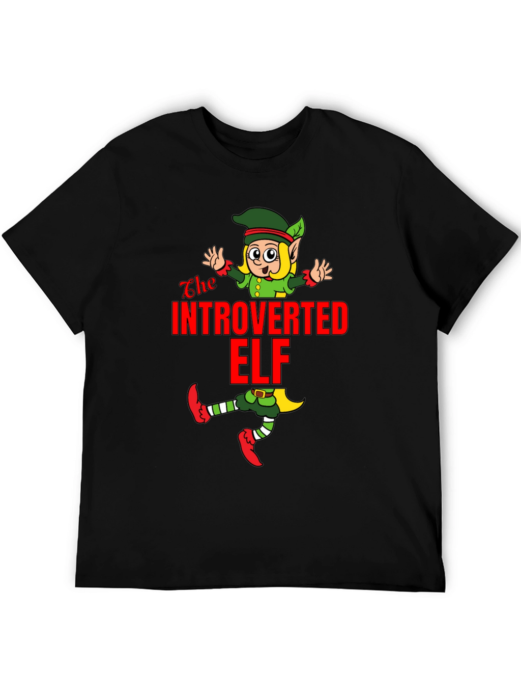 Introverted Elf T-Shirt Funny Holiday Gift