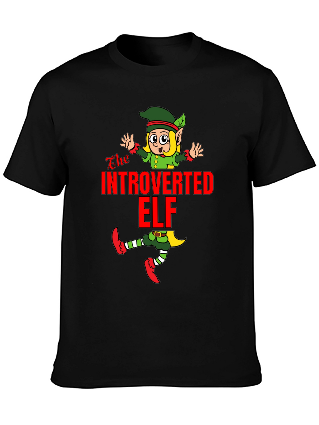 Introverted Elf T-Shirt Funny Holiday Gift