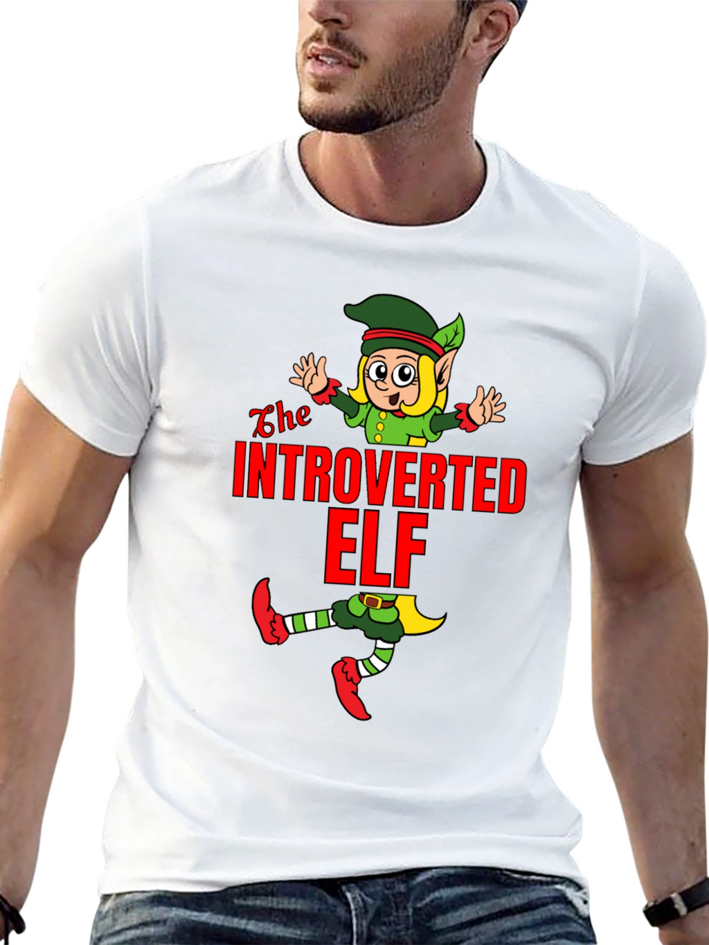 Introverted Elf T-Shirt Funny Holiday Gift