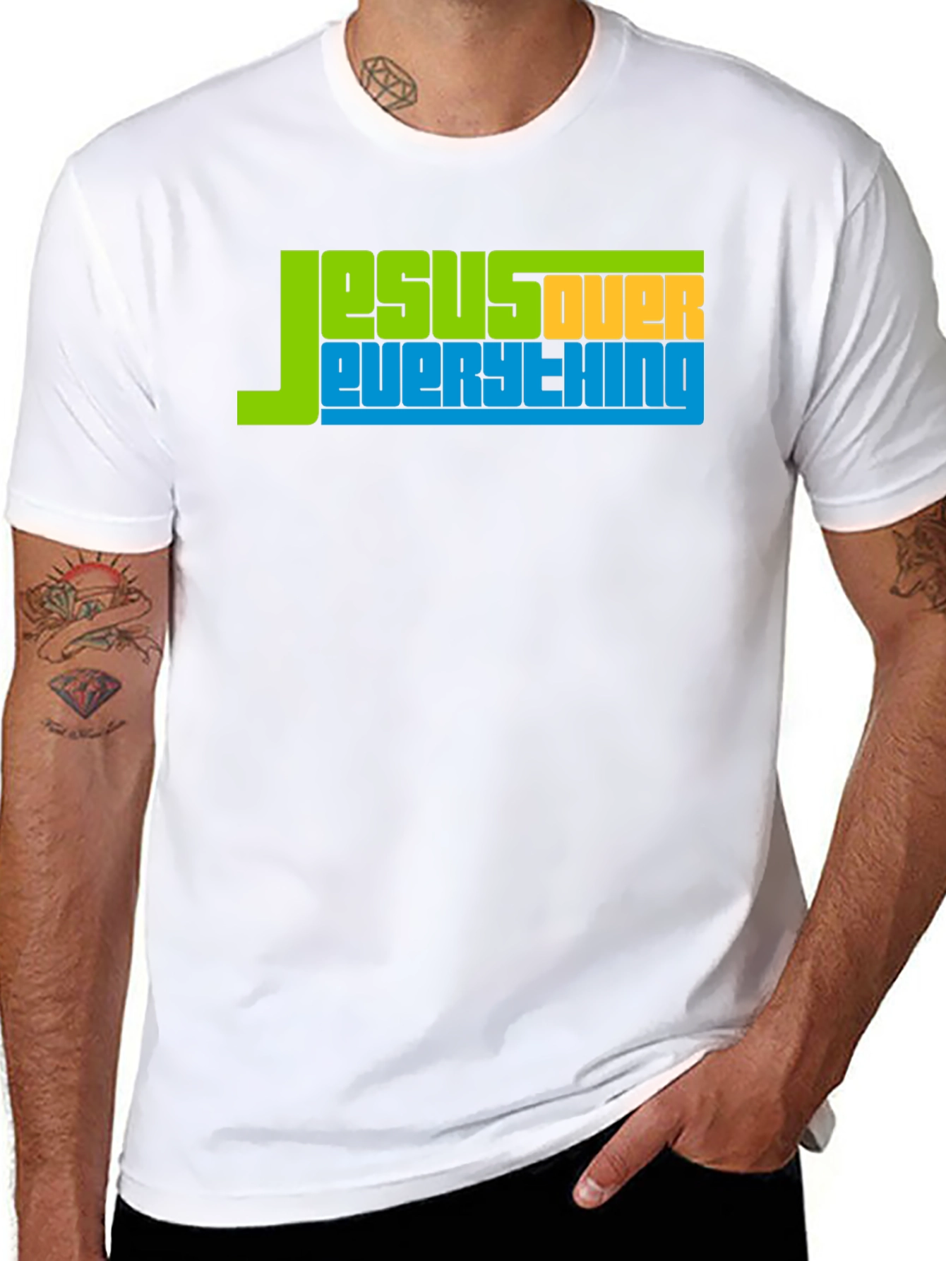 Jesus Over Everything Graphic Tee - Religious T-Shirt