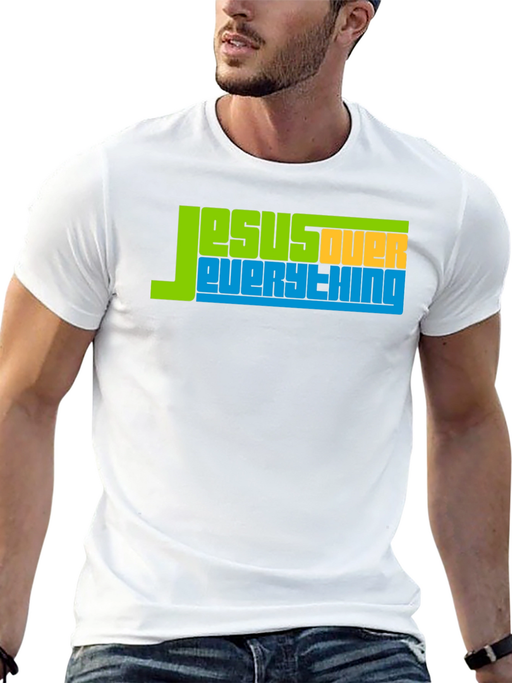 Jesus Over Everything Graphic Tee - Religious T-Shirt