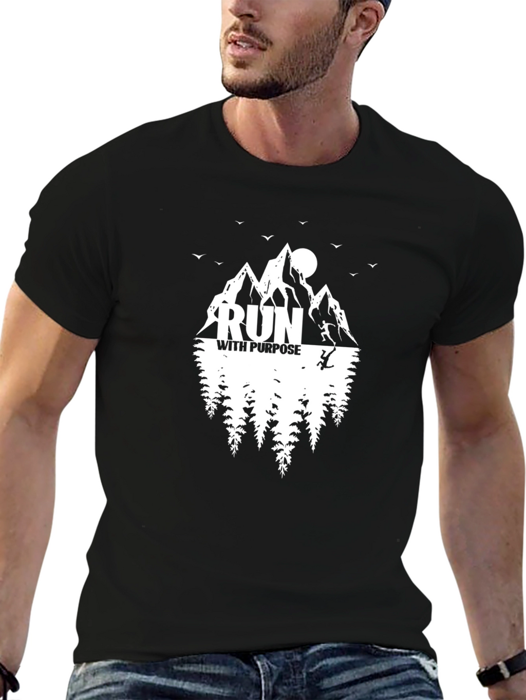Run With Purpose Graphic Tee - Black T-Shirt