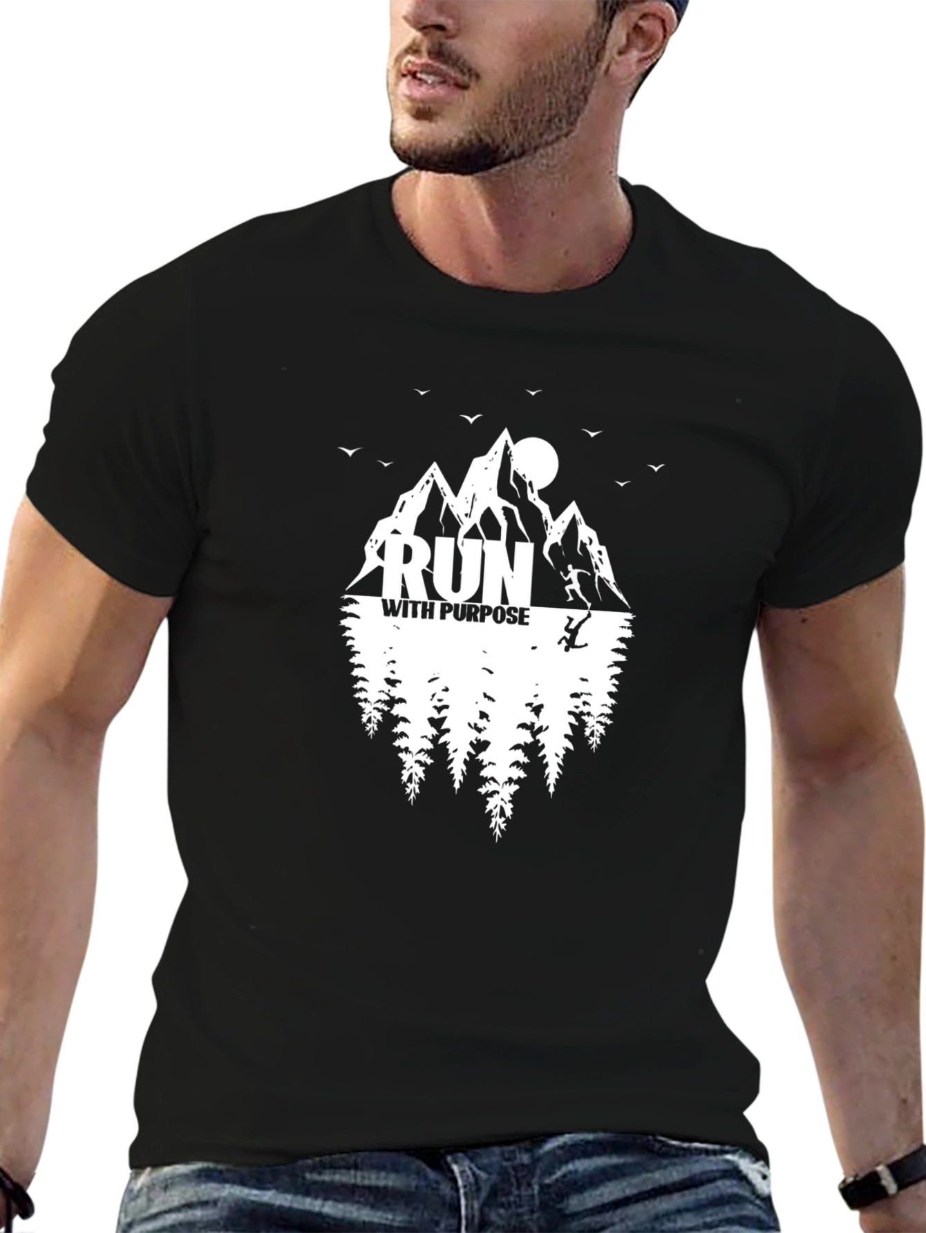 Run With Purpose Graphic Tee - Black T-Shirt