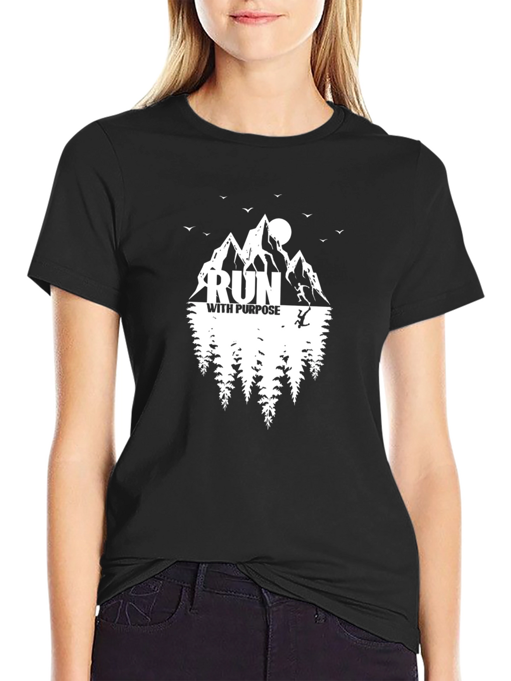 Run With Purpose Graphic Tee - Black T-Shirt