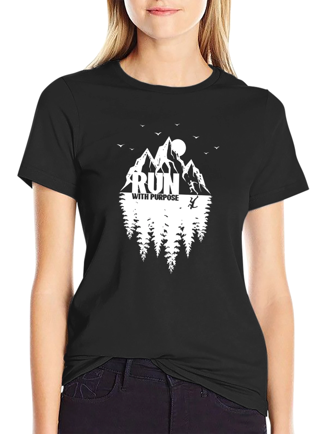 Run With Purpose Graphic Tee - Black T-Shirt