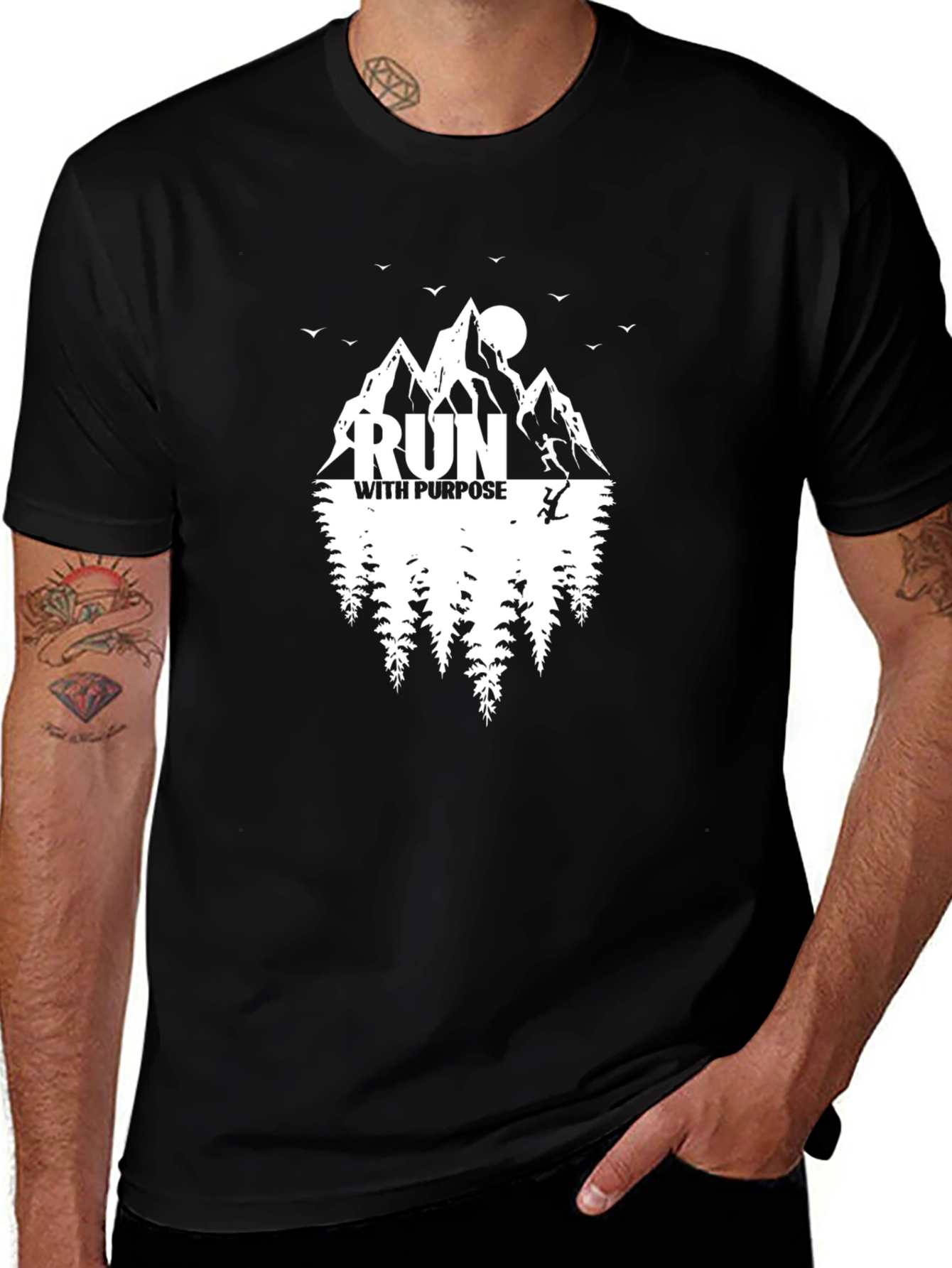 Run With Purpose Graphic Tee - Black T-Shirt