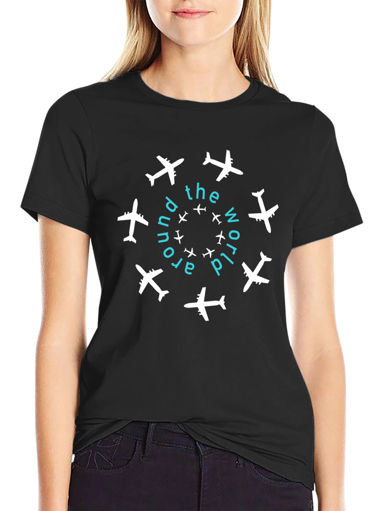 Around The World Graphic Tee - Black