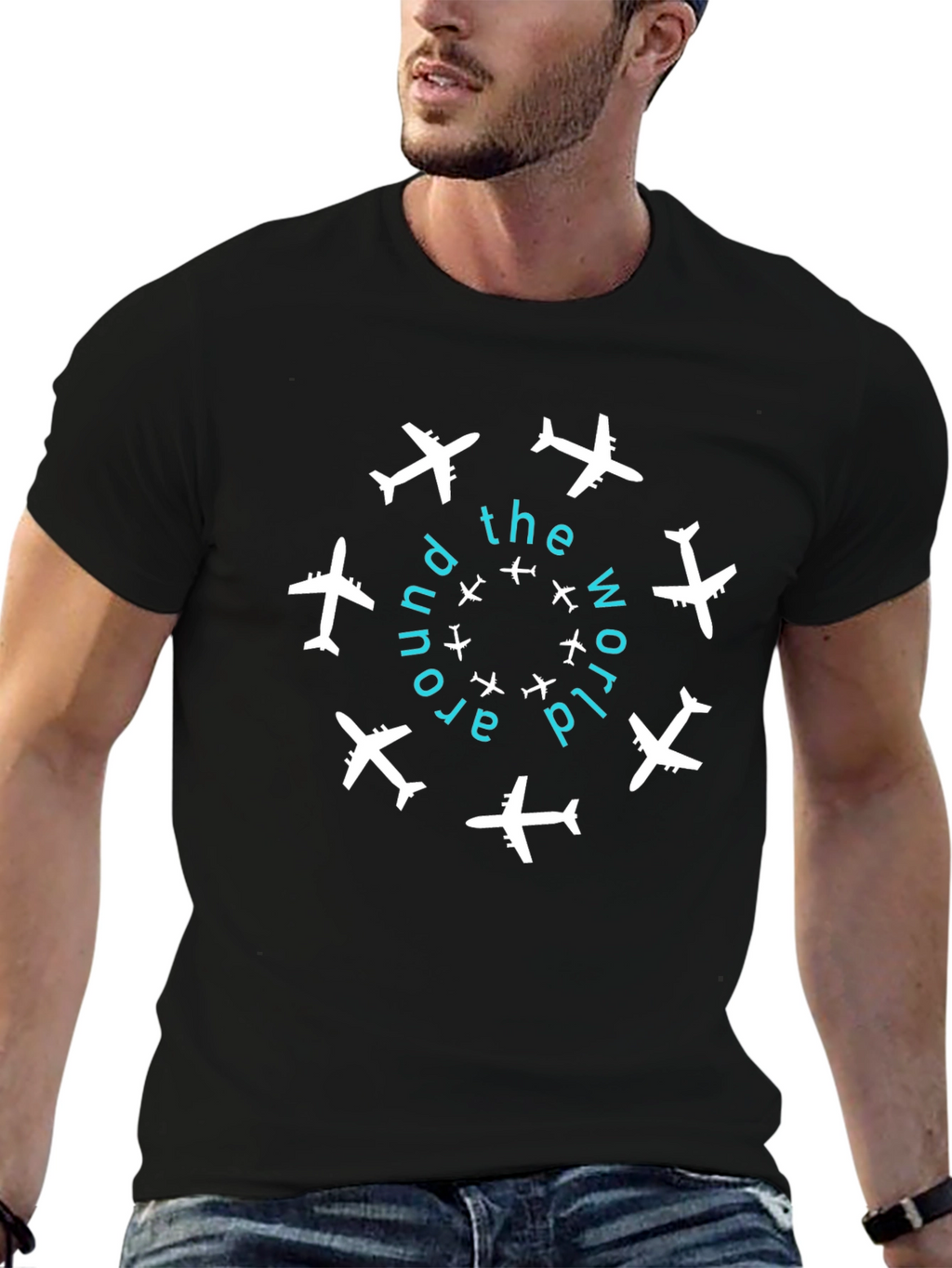 Around The World Graphic Tee - Black