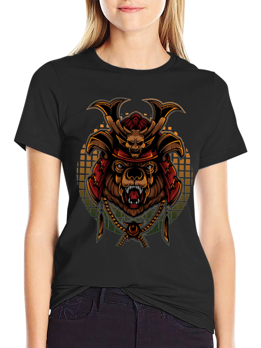 Samurai Bear Graphic Tee - Unique Art T-Shirt