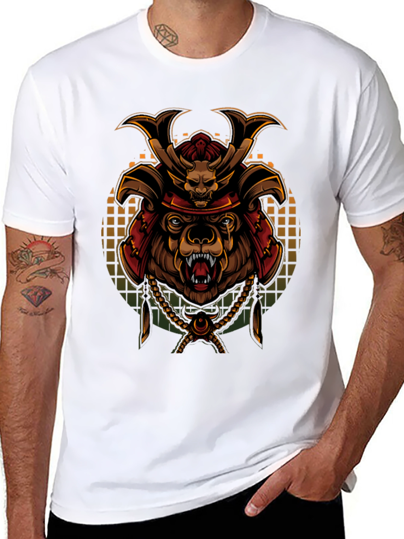 Samurai Bear Graphic Tee - Unique Art T-Shirt